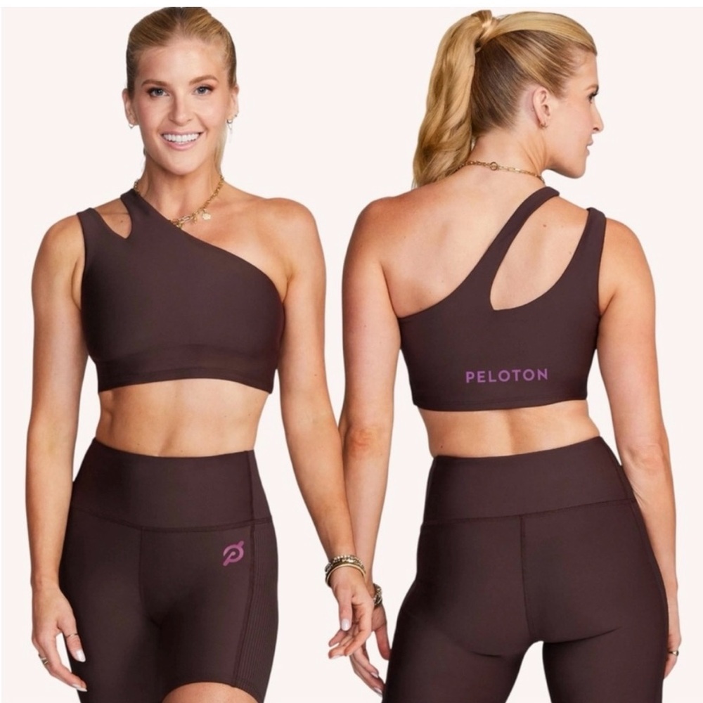 NWT Peloton Women's Brown One-Shoulder Side to Side Sexy Sports Bra
